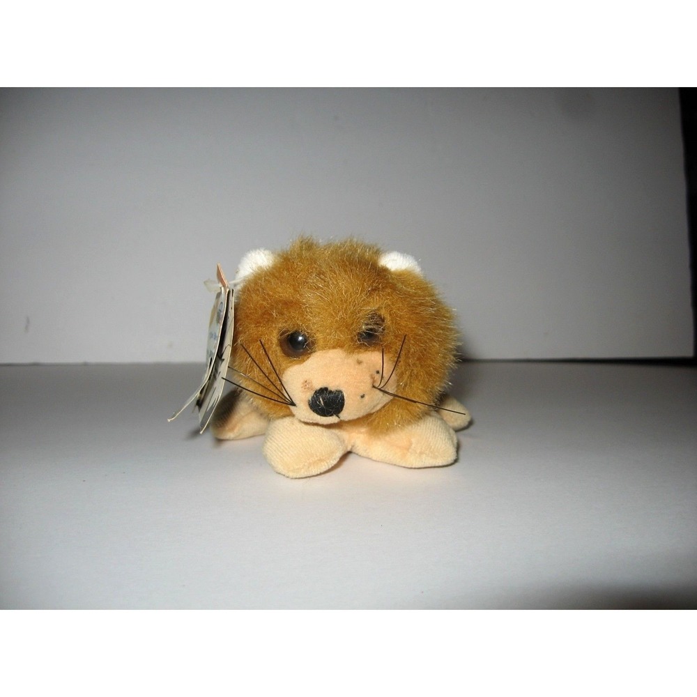 The Beansters Giftco Boomba Beanster Mini Plush Lion Vintage 1996 4" *Flaw*